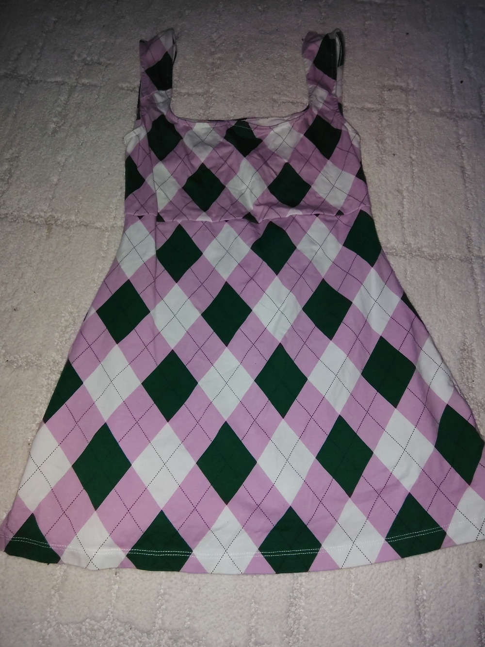 Urban Outfitters Pink, Green & White Argyle Tank Skort